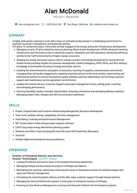 Experienced, knowledgeable digital project manager, proficient in scrum and agile software with exceptional communication, time management and organizational skills. Senior Project Manager Resume Sample | CV Sample 2020 ...