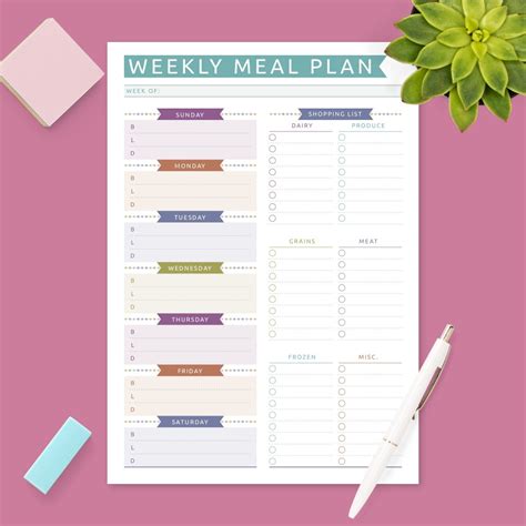 Printable Weekly Meal Planners Free Live Craft Eat Free Meal Plan