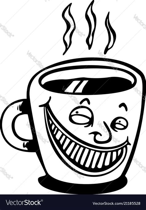 Smile Coffee Cup Cartoon Royalty Free Vector Image
