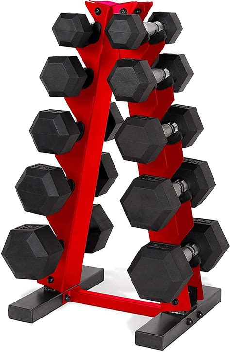 Body Power Rubber Hex Dumbbells And Rack 3 4 6 8 And 10kg Fitness Running And Yoga Equipment Dumbbells