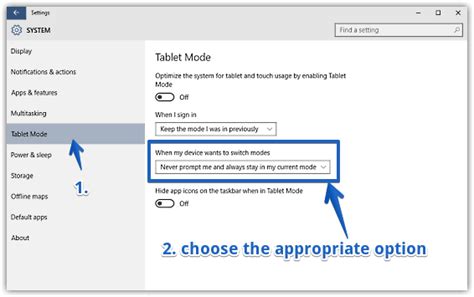 Disable Automatic Switching To Tablet Mode In Windows 10