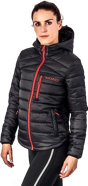 Sundried Womens Quilted Black Warm Winter Coat Hooded Puffer Jacket
