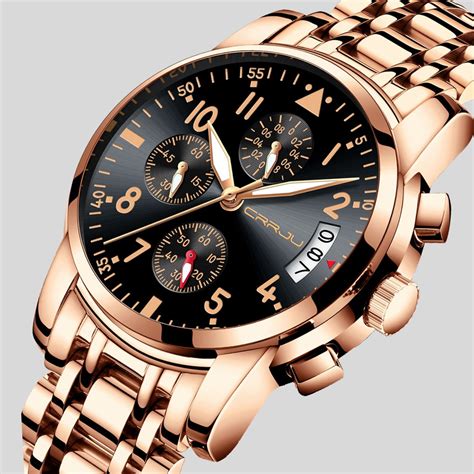 crrju luxury brand watches men fashion sport military quartz watch men full steel business
