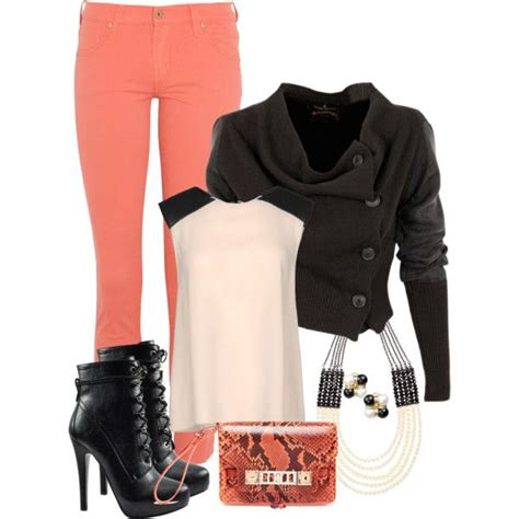 Coralpearl And Black Created By Nicole Clark On Polyvore Clothes