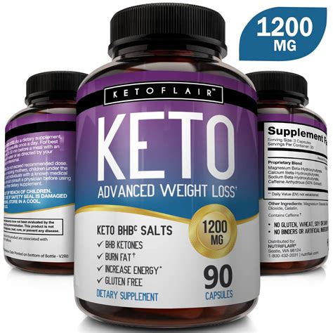 Best Keto Diet Pills 1200mg 90 Capsules Advanced Weight Loss Ketosis Supplement Natural Bhb