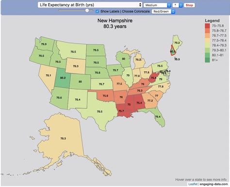 Us States Ordered By Life Expectancy Animation Oc Dataisbeautiful