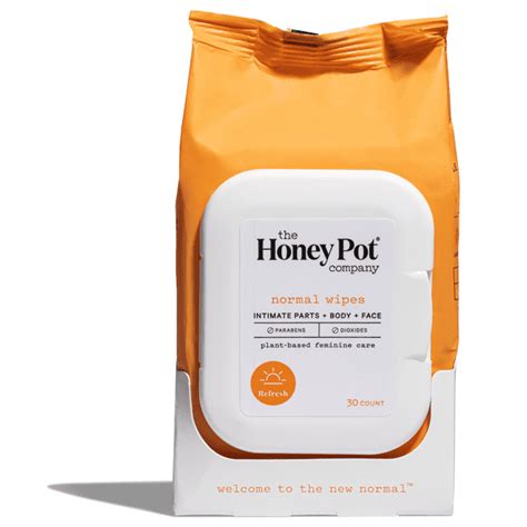 The Honey Pot Company Normal Feminine Cleansing Wipes Intimate Parts Body Or Face 30 Ct