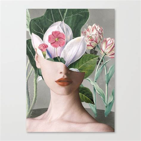Floral Portrait Collage 2 Canvas Print By Dada22 Large Poster Art