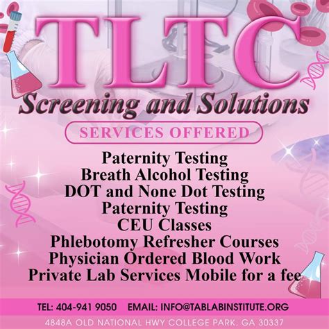 Tltc Screening And Solutions Updated April 2024 4848 Old National Hwy College Park Georgia
