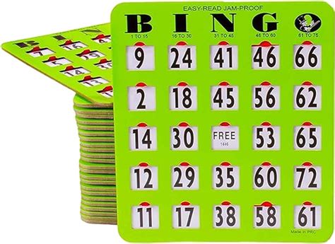 Mr Chips Jam Proof Easy Read Large Print Fingertip Bingo Cards With Sliding Windows 50 Pack In