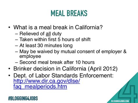However, the flsa defines what constitutes a meal break and whether the time must be considered as hours worked. Periods And Meal Breaks In California Pictures to Pin on Pinterest - PinsDaddy