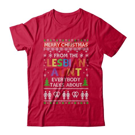 Lgbt Merry Christmas From Lesbian Aunt Ugly Christmas Sweater Shirt