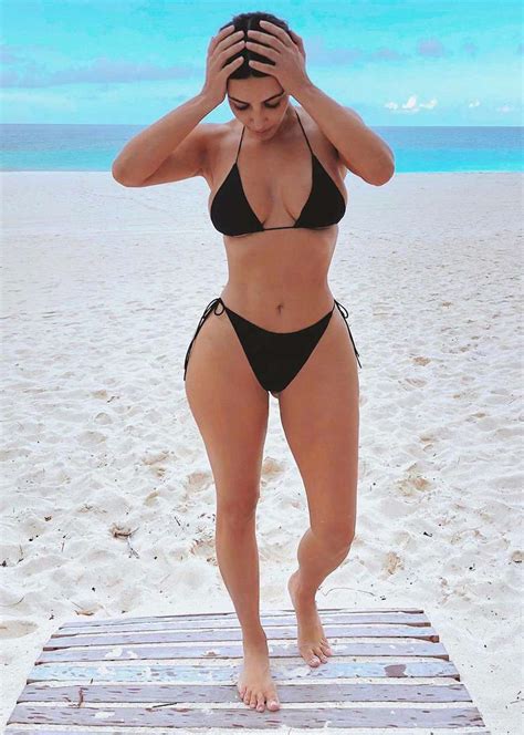 Kim Kardashian Poses In A Thong Bikini In New Instagram Photos