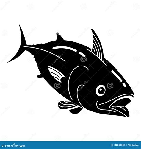 Tuna Fish Icon Simple Style Stock Vector Illustration Of Design