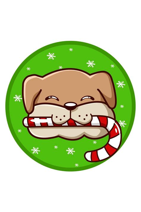 A Brown Dog Brought A Christmas Candy 2162397 Vector Art At Vecteezy