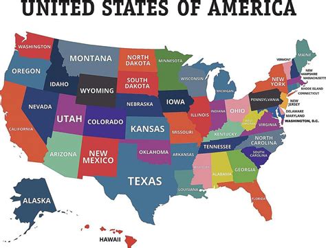 Us 50 Staaten Map Us Karte 50 Staaten Nordamerika Und Südamerika
