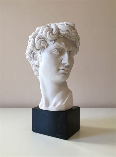 David Bust Statue By Michelangelo Classic Male Art Made Etsy