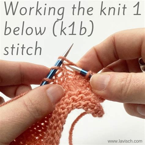 Tutorial Working The Knit 1 Below K1b Stitch La Visch Designs