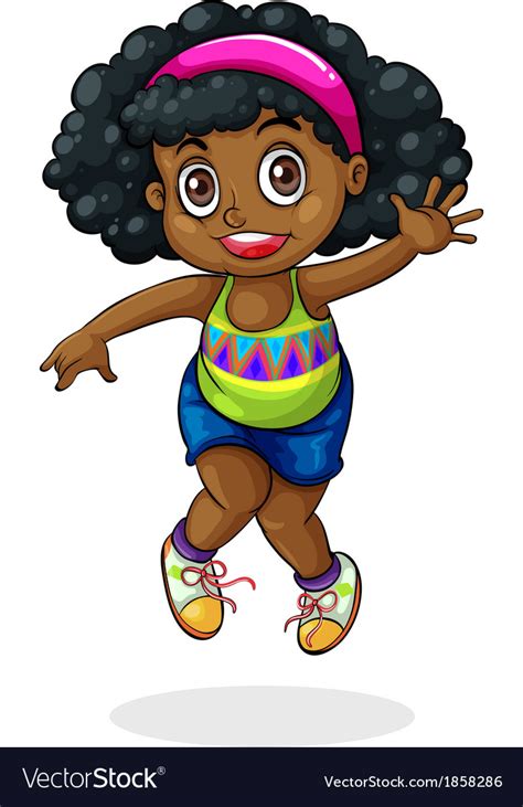 A Young Black Girl Dancing Royalty Free Vector Image