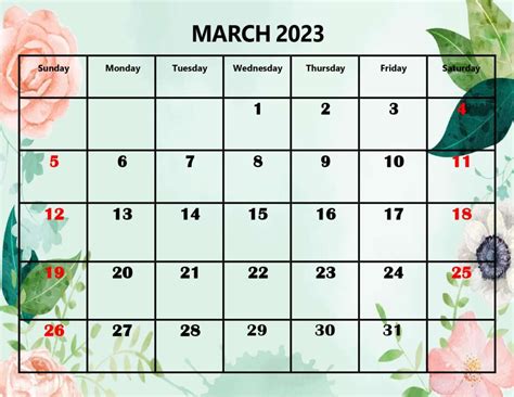 12 Printable March 2023 Calendar Templates Free Printable Tree