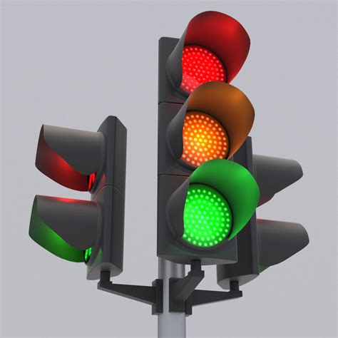 Traffic Light Led 3 3d Asset Cgtrader