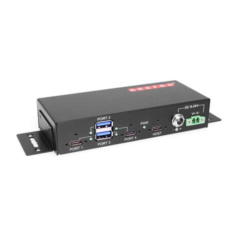 Industrial 4 Port Usb 32 Gen 2 Type C Hub Wesd Protection