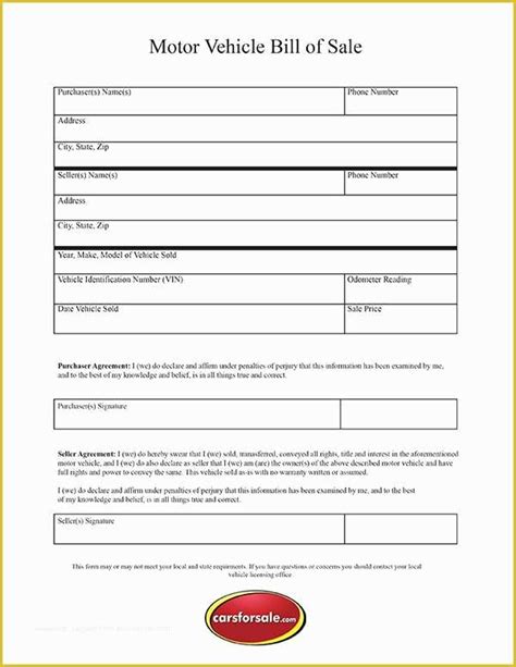 Free Bill Of Sale Template For Car Google Docs Mazsteps
