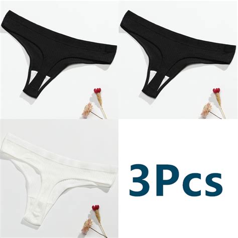3 Pcs G String Panties Cotton Women Underwear Sexy Panties Female Underpants Thong Solid Color