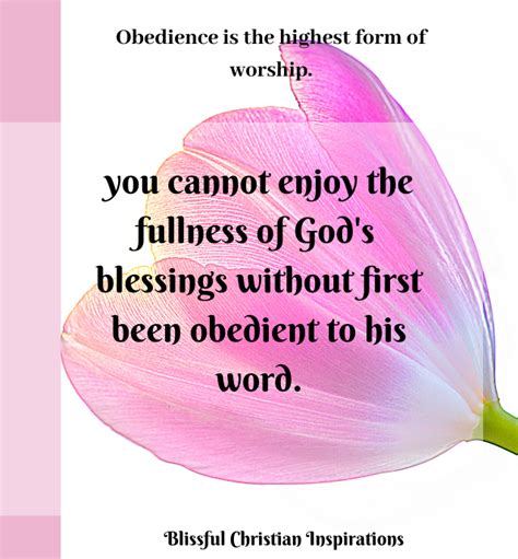obedience to god always brings blessing blissful christian inspirations