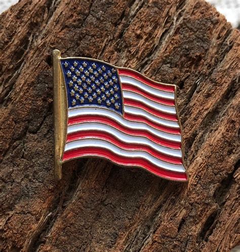 Vintage American Flag Pin Flag Tie Tack Enamel Lapel Pin Etsy