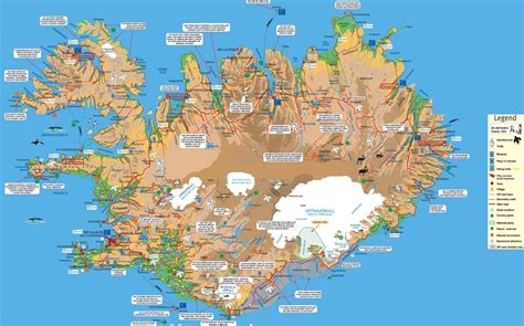 Large Detailed Tourist Map Of Iceland Iceand Large Detailed Tourist