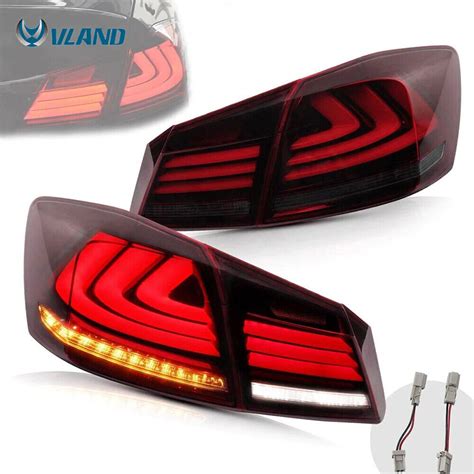 Pair Led Brake Tail Lights For 2013 2014 2015 Honda Accord 4door Sedan