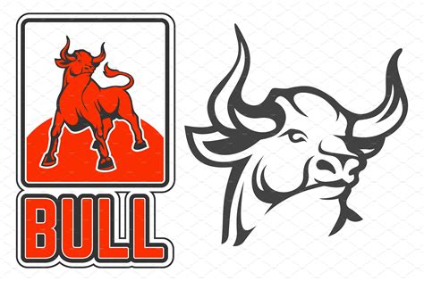 Bull Symbol Vector Illustration Illustrations ~ Creative Market
