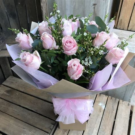 Pink Roses Aqua Pack 6 Or 12 Fiona Penny At Sunflowers Florist Weymouth
