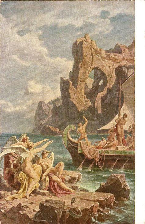 Vintage Postcard Fresco By Preller The Elder Odysseus Escapes The
