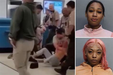 2 women arrested after wild brawl at miami airport