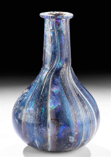 Remarkable Roman Marbled Glass Bottle