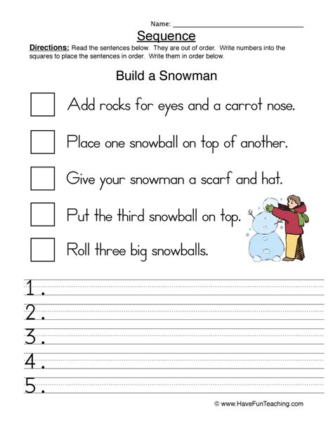 Sequence Words Worksheet