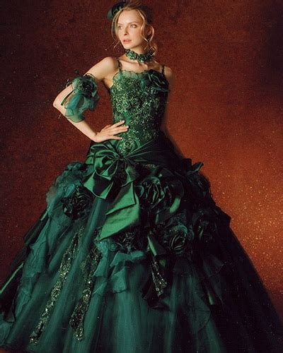 Latest wedding dresses ( 4000+ photos ). Green Mixed Black Wedding Dress Designs With Corset ...