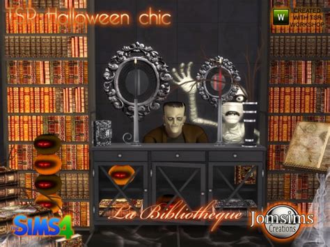 The Sims Resource Halloween Chic Set La Bibliotheque By