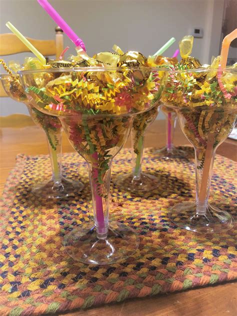 Ole Fun Margarita Glasses For Cinco De Mayo Filled With Werther S Caramels In Shredded Paper