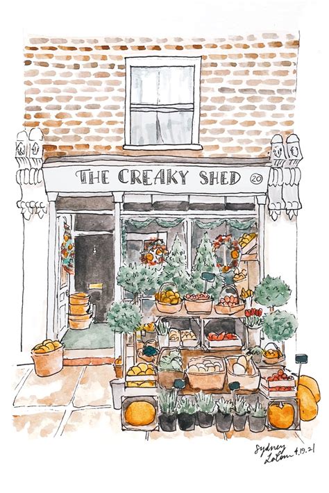 Watercolor Illustrated Storefronts And Homes Etsy
