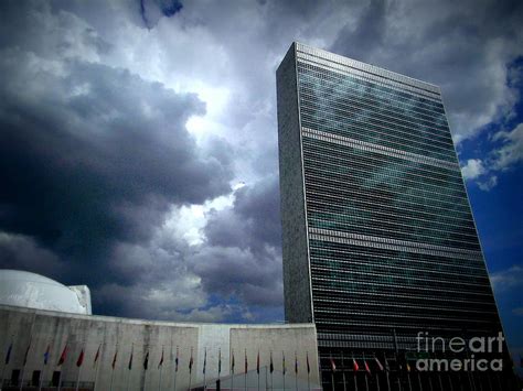 United Nations Secretariat Building Against Dramatic Sky