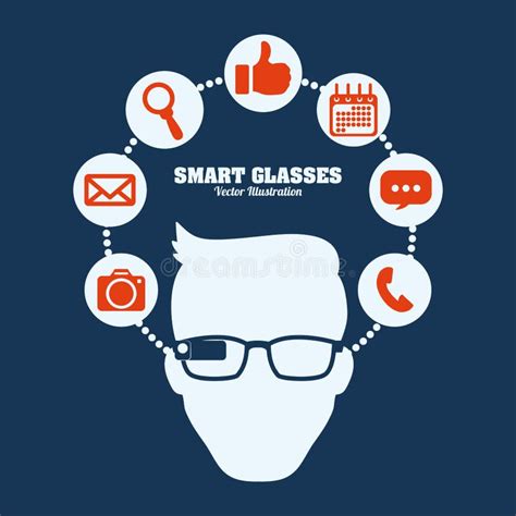 Smart Glasses Technology Stock Vector Illustration Of Projection