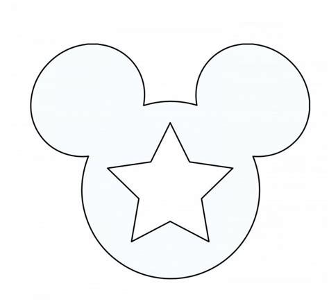 012 Mickey Mouse Template Ears Printable Coloring Pages Ghost Free