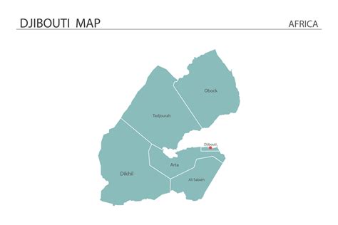 Djibouti Map Vector Illustration On White Background Map Have All Province And Mark The Capital