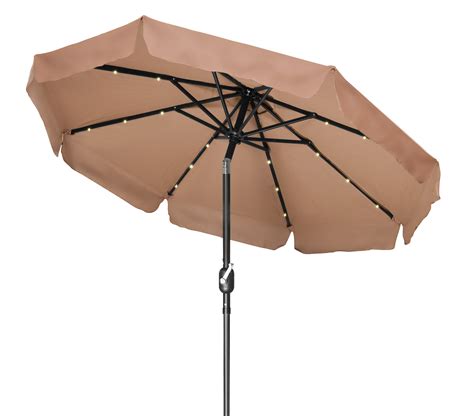 Deluxe Solar Powered Led Lighted Patio Umbrella 7 With Scalloped