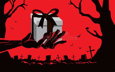 Zombie Hand Holding Coffee Cup At The Cemetery Stock Vector