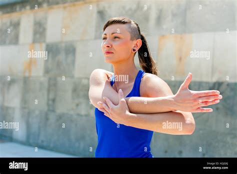 Fitness Woman Stretch Befor Exercises Stock Photo Alamy