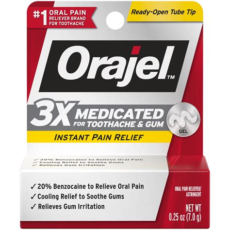 Orajel Maximum Strength Gel for Toothache Oral Pain Reliever 0.25 oz